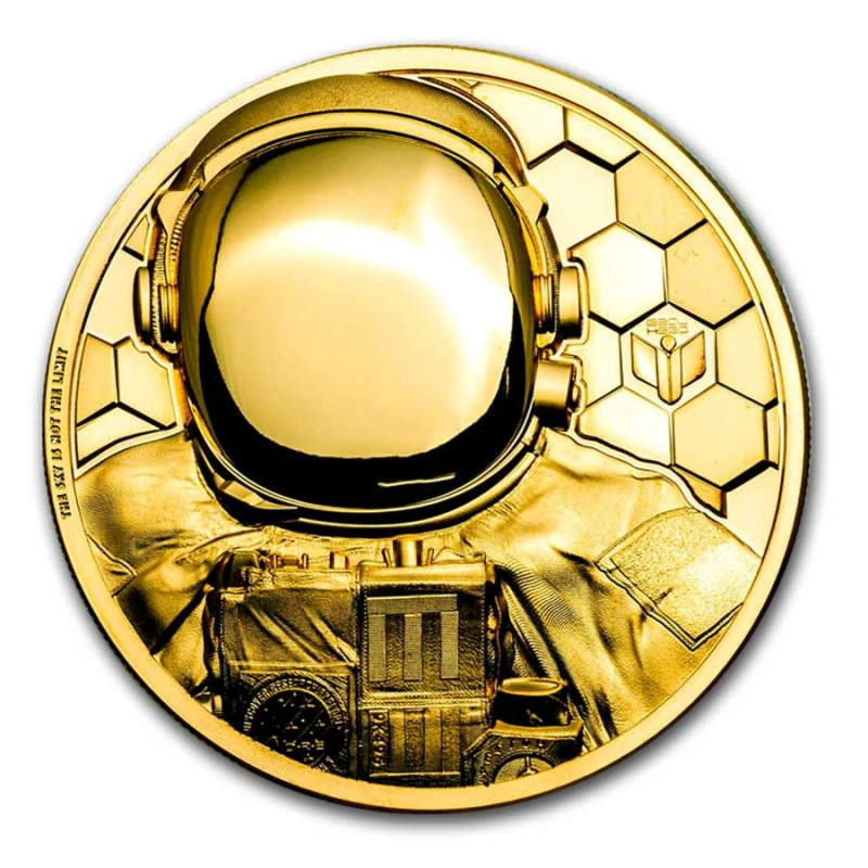Cookinseln: Goldmünze Astronaut 2024 polierte Platte 1 oz Sammlermünzen