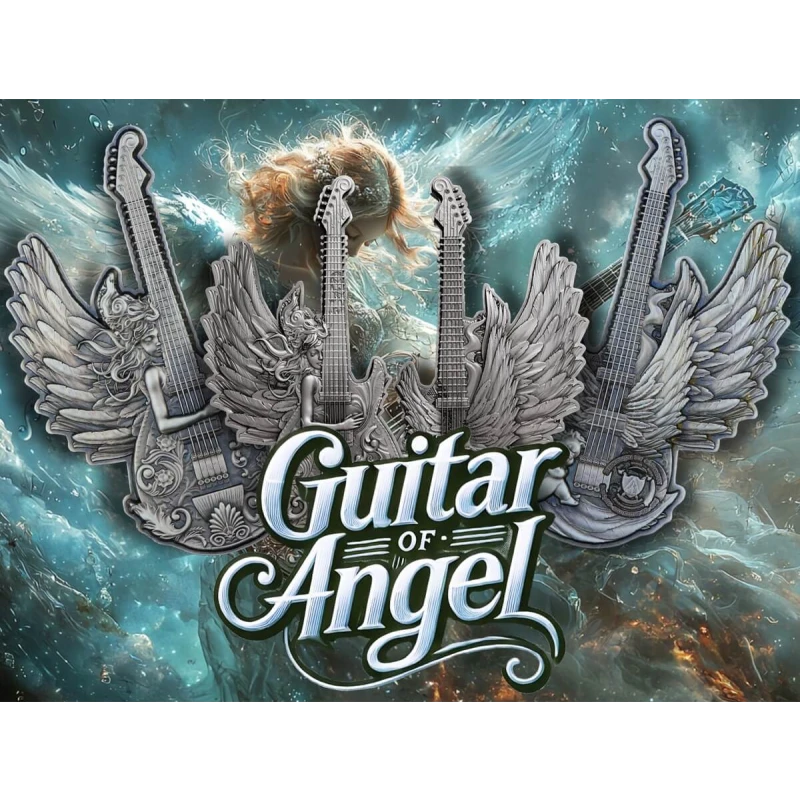 Cameroon: silver coin Guitar of Angel 2025 2 oz Collectible coins