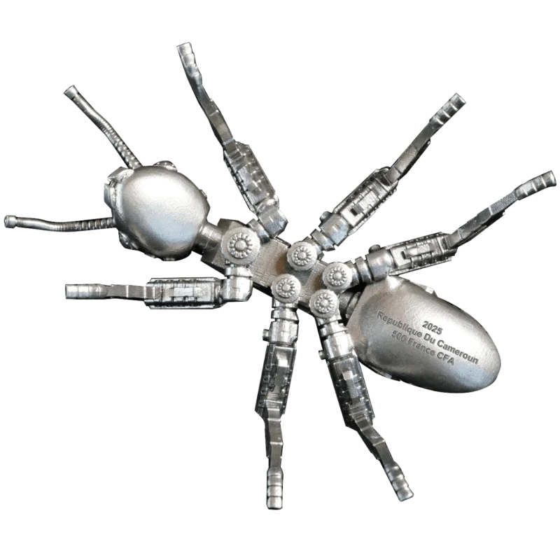 Kamerun: Silbermünze Mechanische Ameise 2025 9,25 g Sammlermünzen