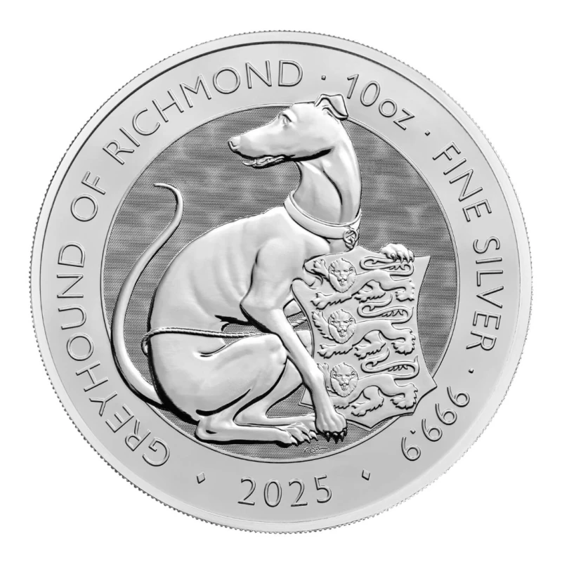 UK: Silbermünze Greyhound of Richmond 2025 10 oz Sammlermünzen