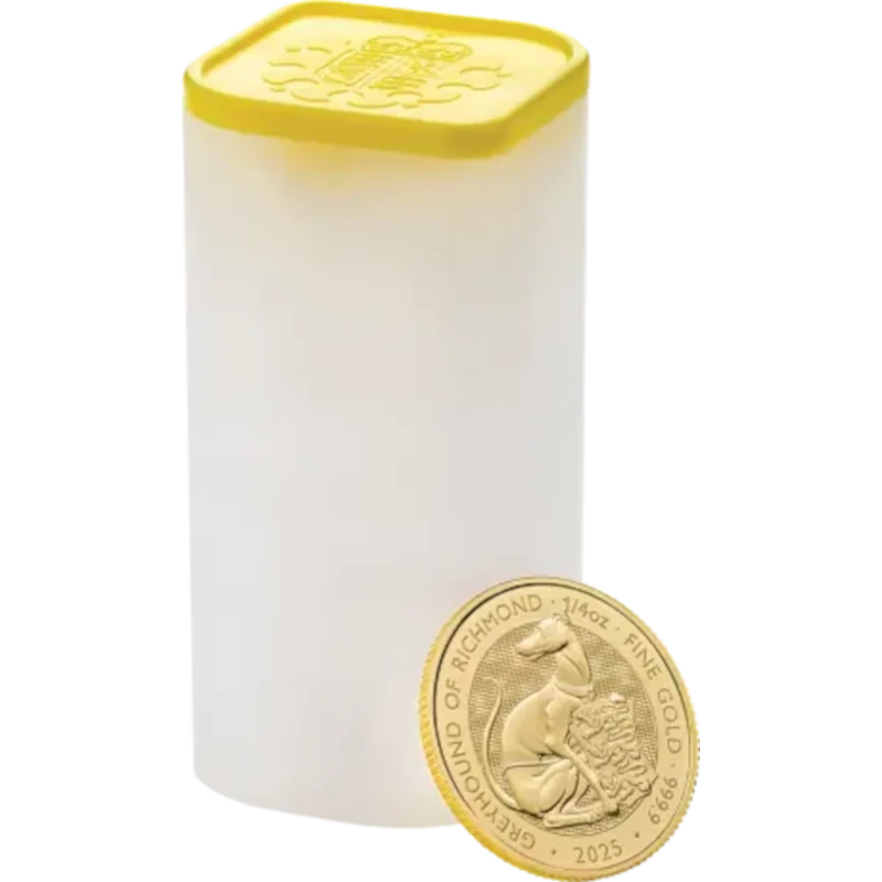 UK: Goldmünze Greyhound of Richmond 2025 1/4 oz Anlagemünzen