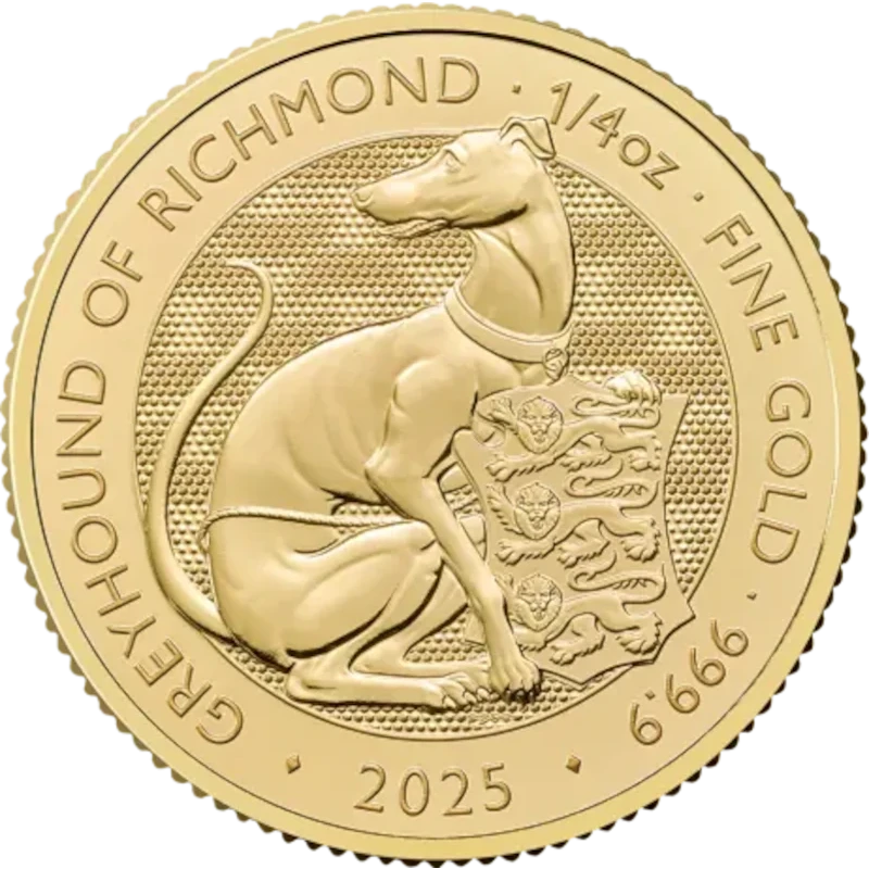 UK: Goldmünze Greyhound of Richmond 2025 1/4 oz Anlagemünzen