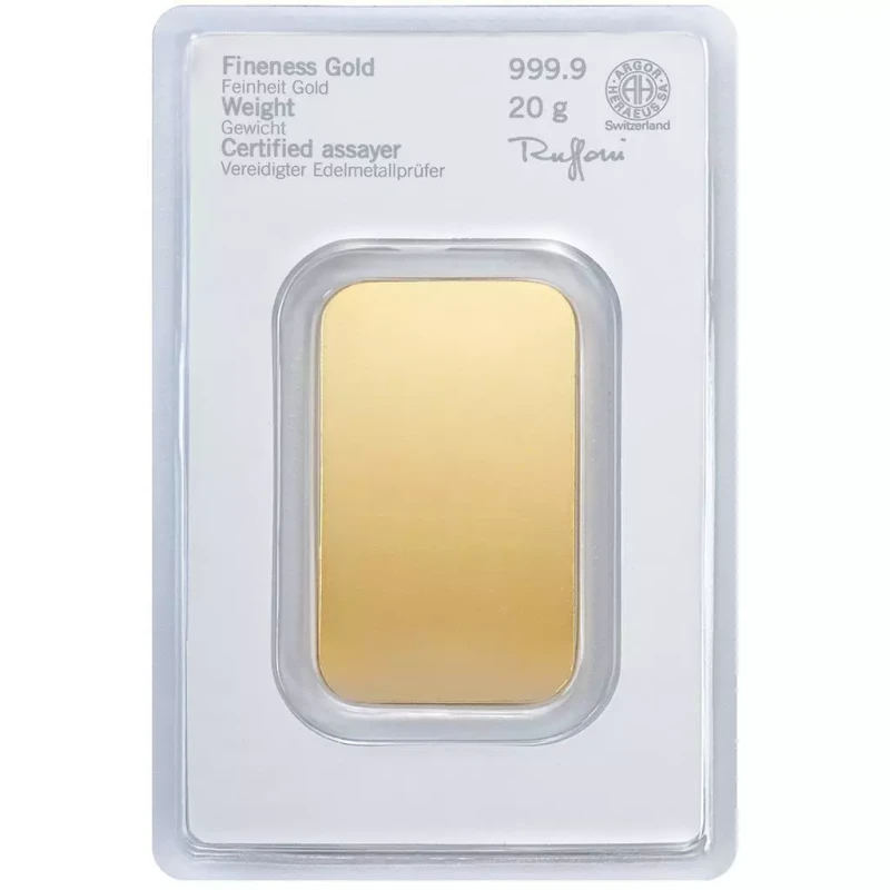 Schweiz: 20 g Goldbarren Anlagebarren