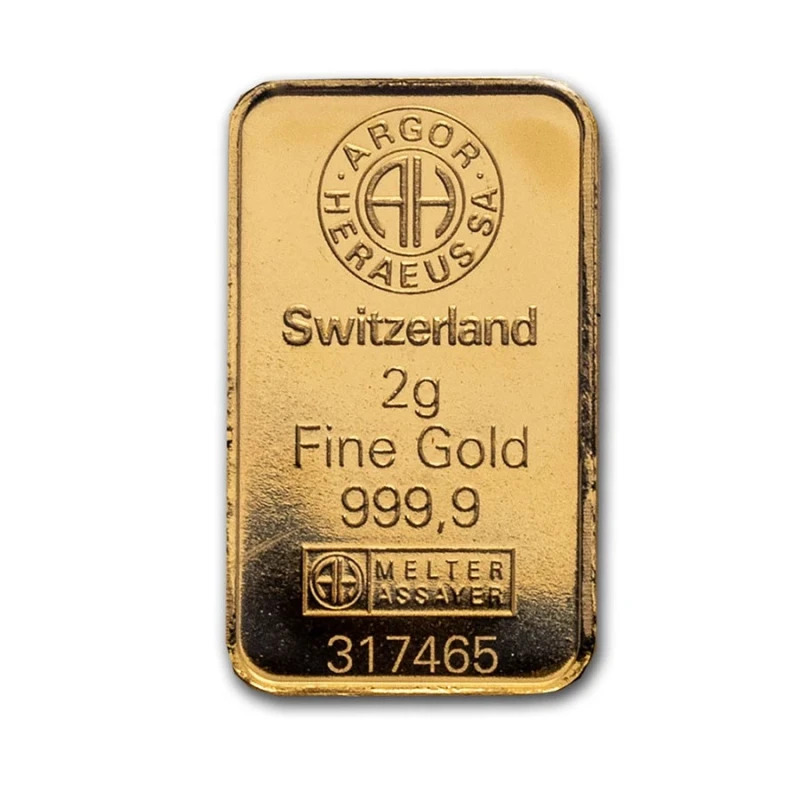 Schweiz: 2 g Goldbarren Anlagebarren