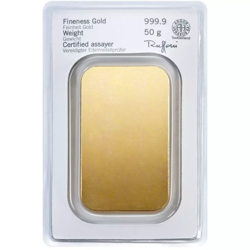 Schweiz: 50 g Goldbarren Anlagebarren