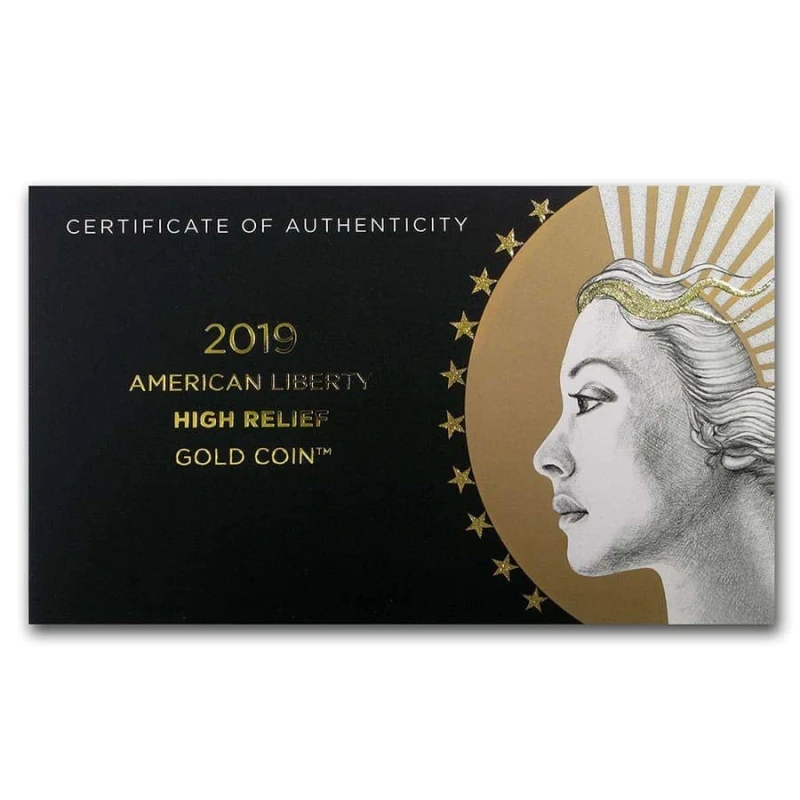 USA: gold coin American Liberty 2019 Proof high relief 1 oz Collectible coins