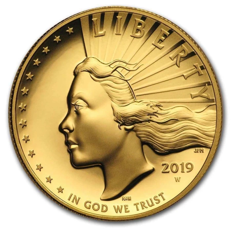 USA: Goldmünze American Liberty 2019 Polierte Platte Hochrelief 1 Unze Sammlermünzen