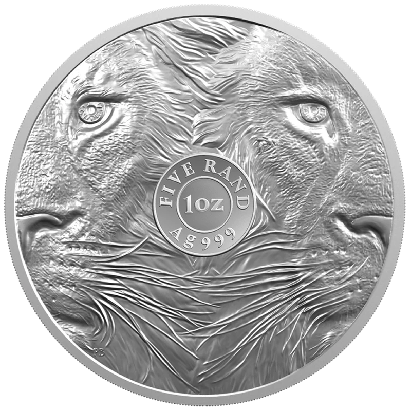 Südafrika: Silbermünzen Löwe und Krügerrand 2025 polierte Platte Satz 2 Unzen Sammlermünzen