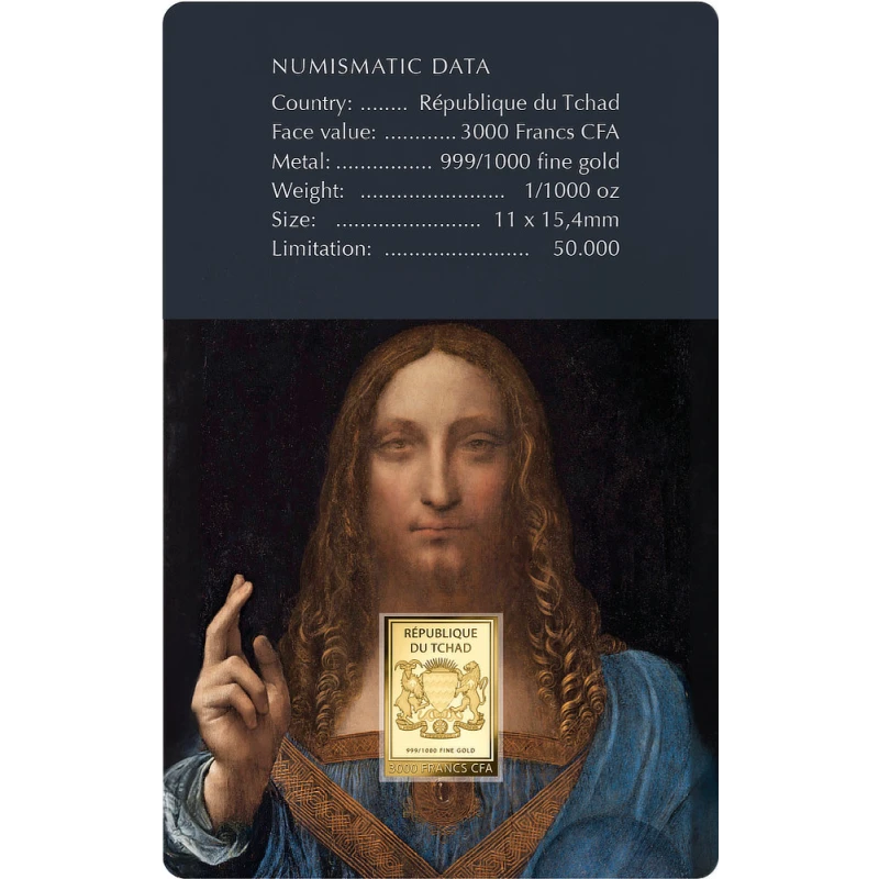 Tschad: Goldmünze Salvator Mundi 1/1000 Unze Sammlermünzen