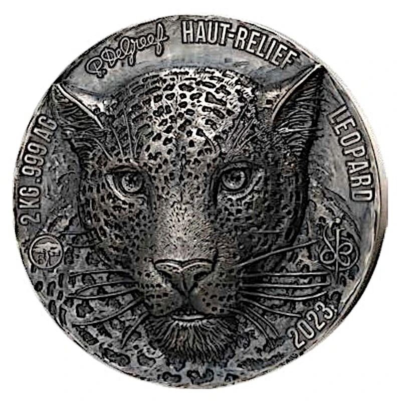 Côte d'Ivoire (Ivory Coast): silver coin Leopard 2023 2000 g  Collectible coins