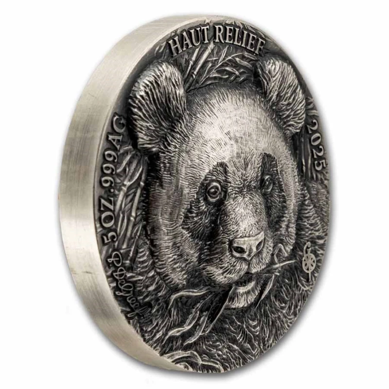 Côte d'Ivoire (Elfenbeinküste): Silbermünze Panda 2025 5 oz Sammlermünzen