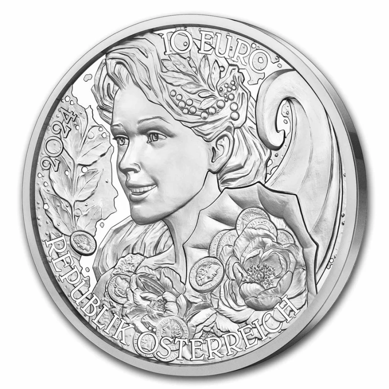 Österreich Silbermünze Pfingstrose 2024 polierte Platte 1/2 oz Sammlermünzen