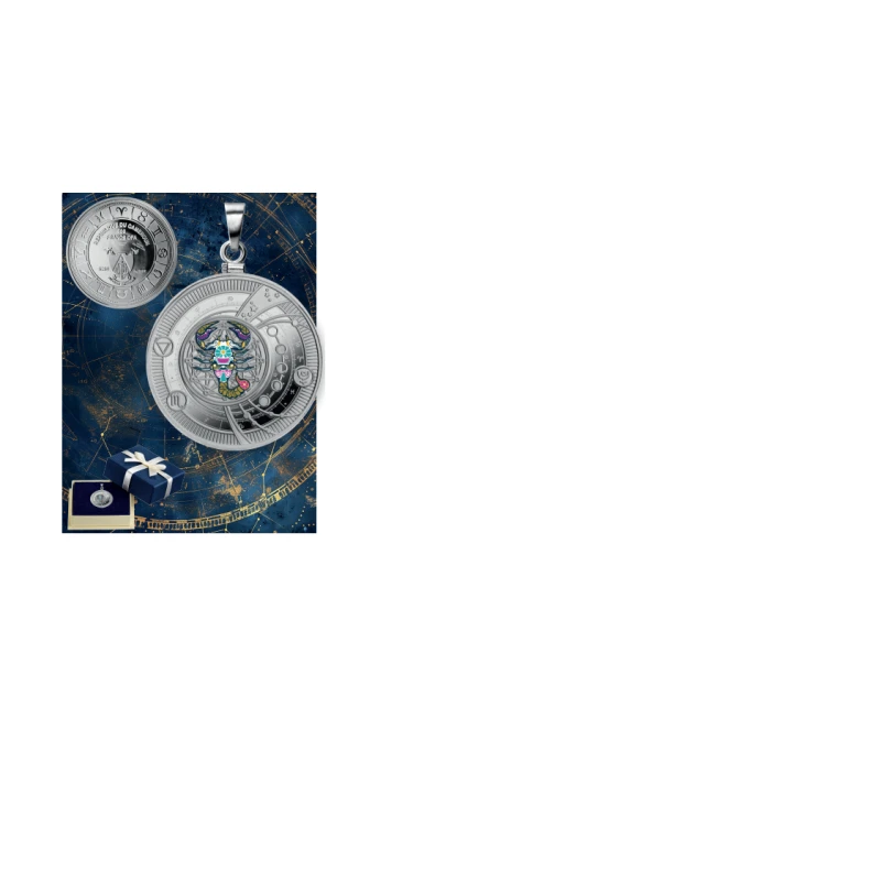 Cameroon: silver coin Scorpio 2025 Proof colored 10 g Collectible coins