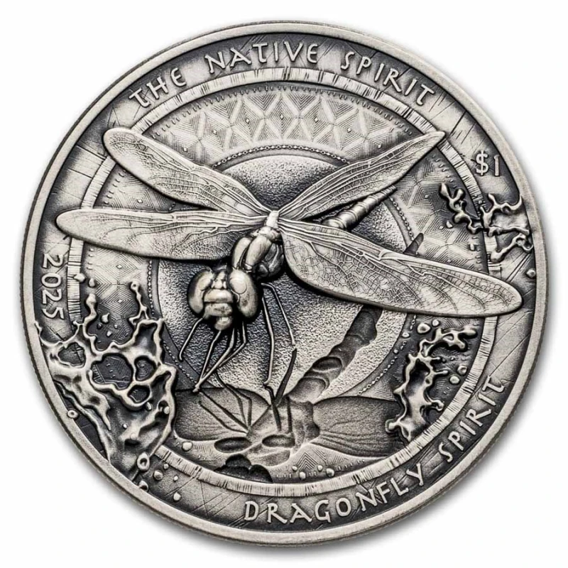 USA Silbermünze Spirit of Native Peoples Dragonfly Spirit 2025 31,1 g Sammlermünzen