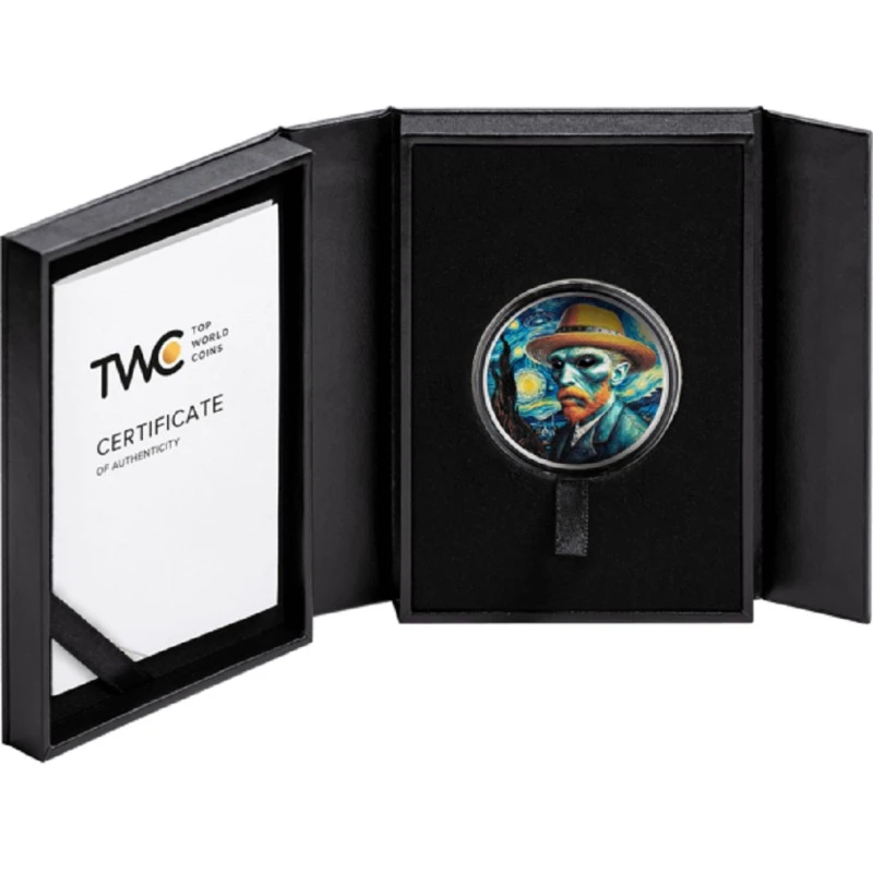 Kamerun: Silbermünze Vincent van Gogh 2025 polierte Platte 1 oz Sammlermünzen