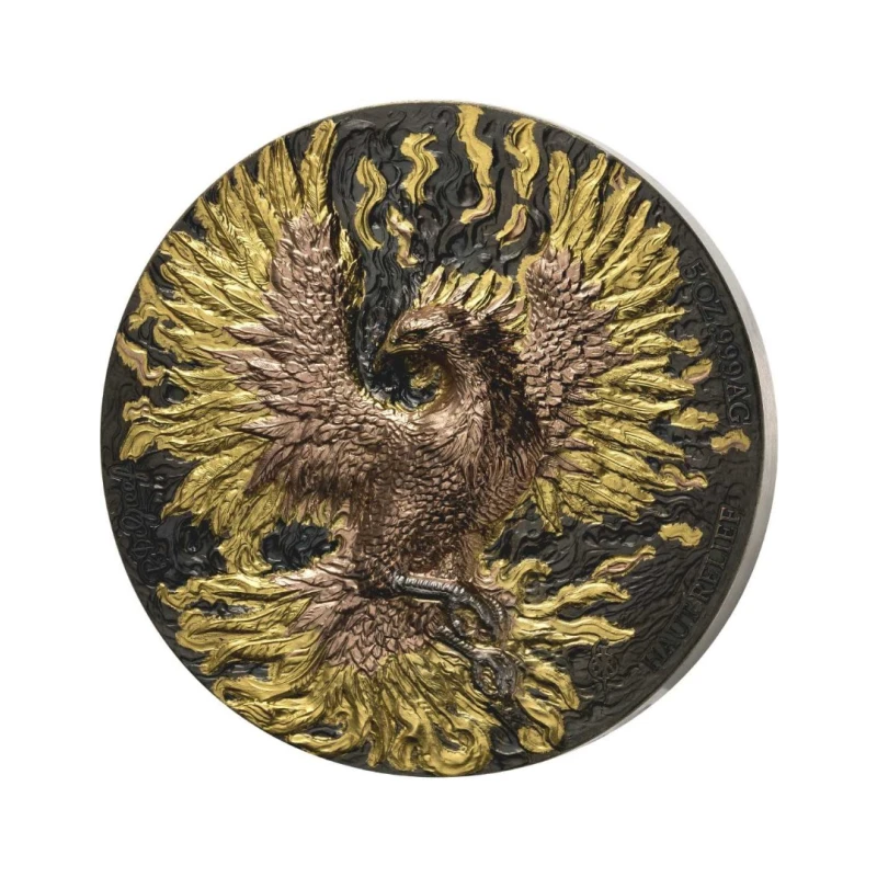 Republik Côte d'Ivoire: Silbermünzen Phoenix 2025 10 oz Sammlermünzen