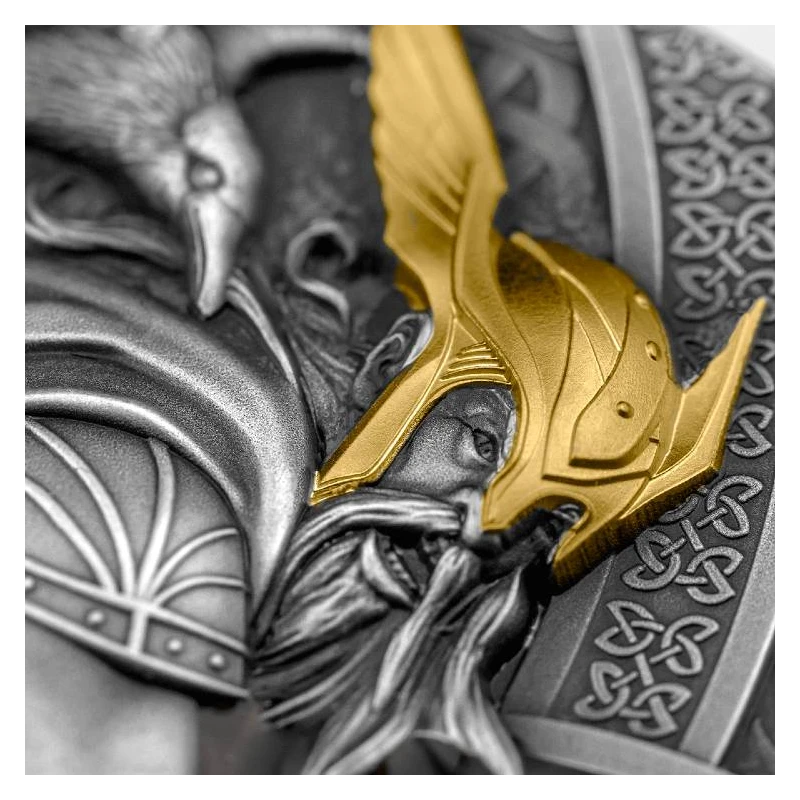 Niue: Silbermünze Lord of Valhalla Odin 2023 vergoldet 2 oz Sammlermünzen