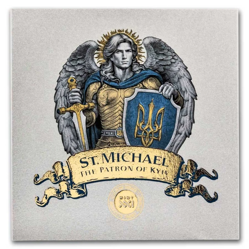 Niue: Silbermünze St. Michael der Erzengel 2024 koloriert 5 oz Sammlermünzen