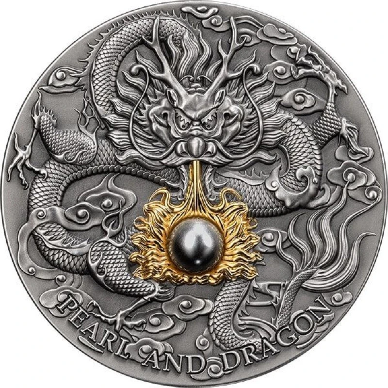 Niue: silver coin Black pearl and dragon 2023 2 oz Collectible coins