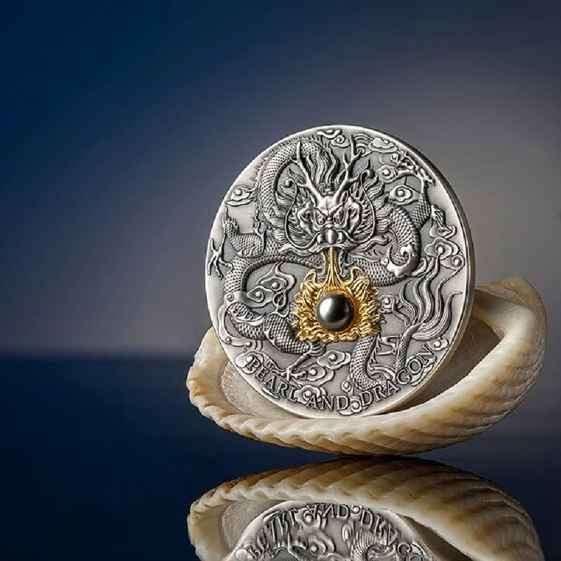 Niue: silver coin Black pearl and dragon 2023 2 oz Collectible coins