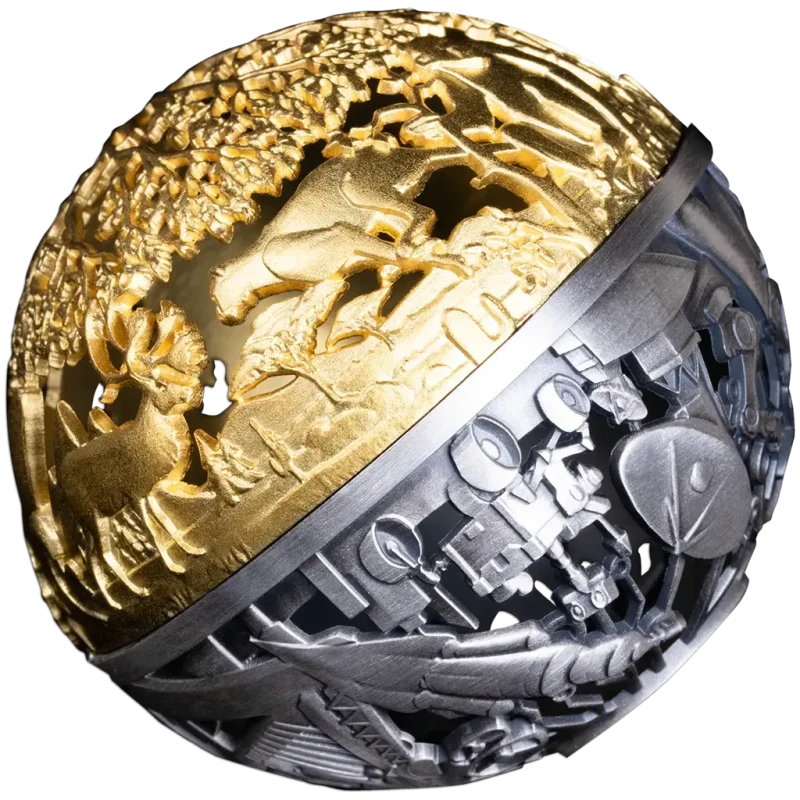 Samoa Silbermünze Natur und Technik 2025 vergoldet 2 oz Sammlermünzen