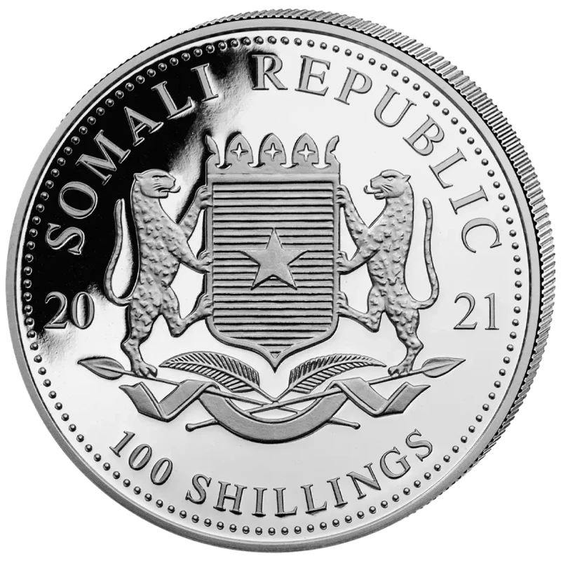 Somalia Silver Bullion Coin African Wildlife Elephant 2021 1 oz Investment coins