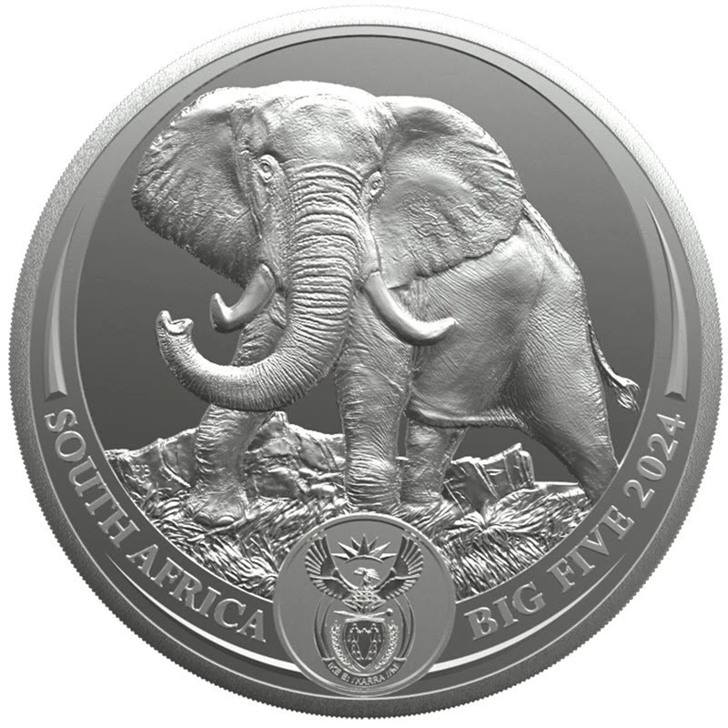 South Africa Silver Coin Elephant 2024 Proof 1 Kilo Collectible coins