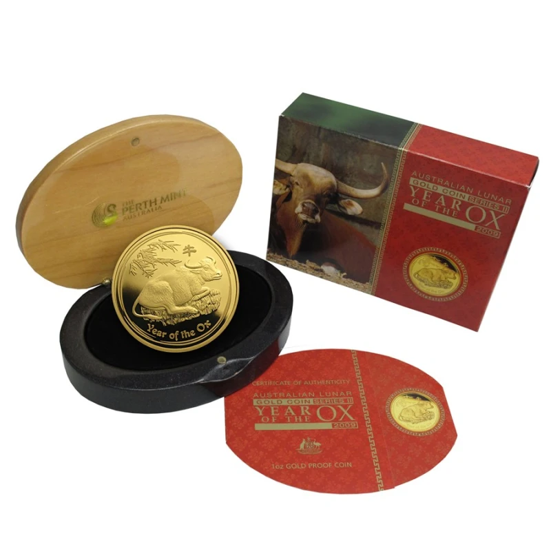 Australien Goldmünze Lunar II Jahr des Ochsen 2009 Feinunze 1 oz Sammlermünzen