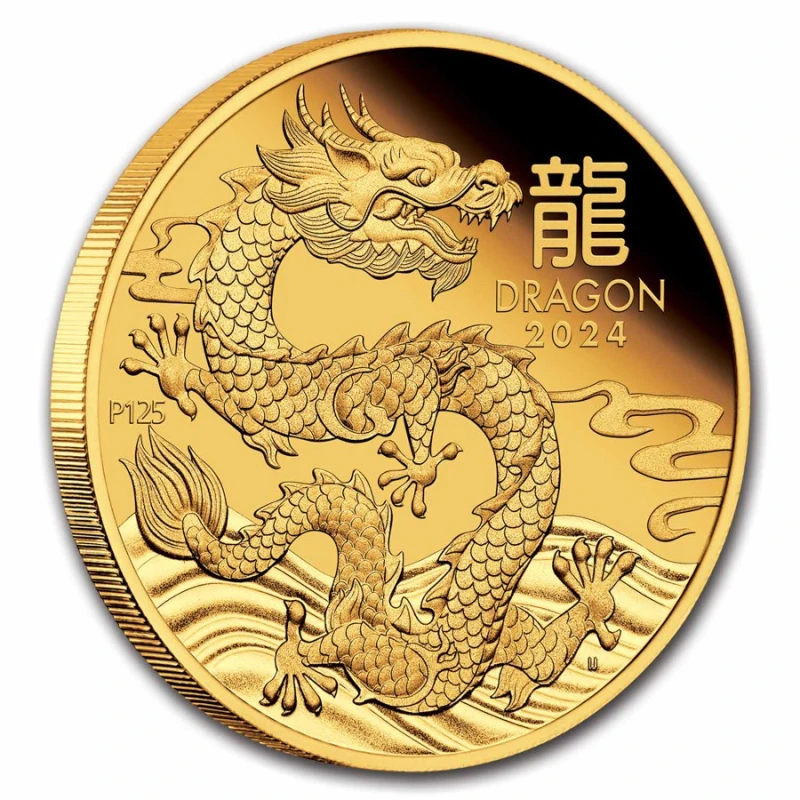 Australien Goldmünze Lunar III Jahr des Drachen 2024 Feinunze 1 oz Sammlermünzen
