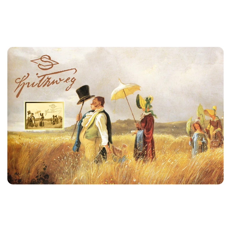 Tschad Goldmünze Carl Spitzweg Sonntagsruhe 1/1000 Unze  Sammlermünzen