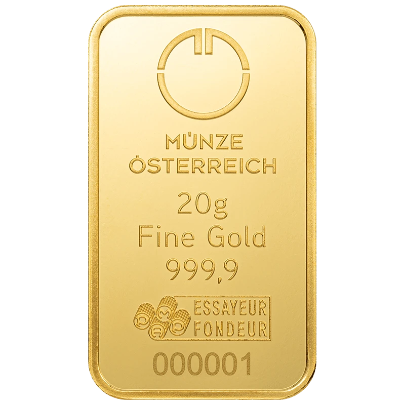 Münze Österreich 20 g Goldbarren (0,9999) Anlagebarren